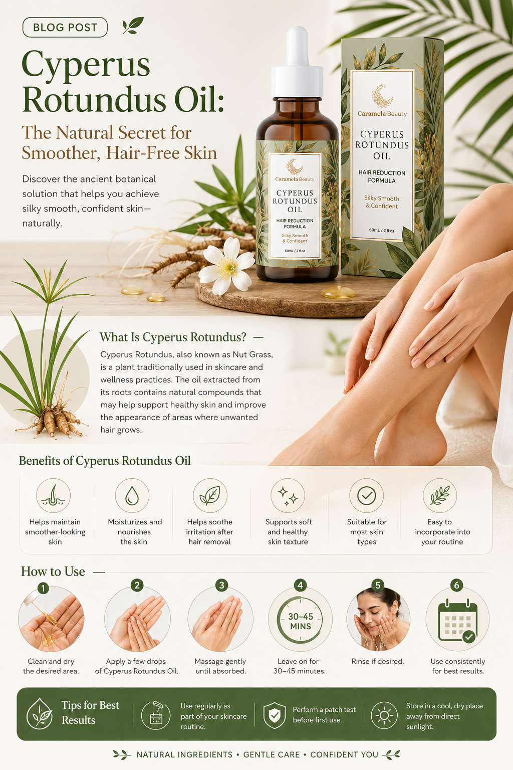 Cyperus Rotundus Oil: The Natural Secret for Smoother, Hair-Free Skin