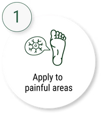 Step 1 — Apply to painful areas