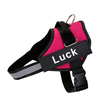 Dog Harness Vest ID Patch Customized Reflective Breathable Adjustable Pet Harness For Dog NO PULL Pet Outdoor Harness